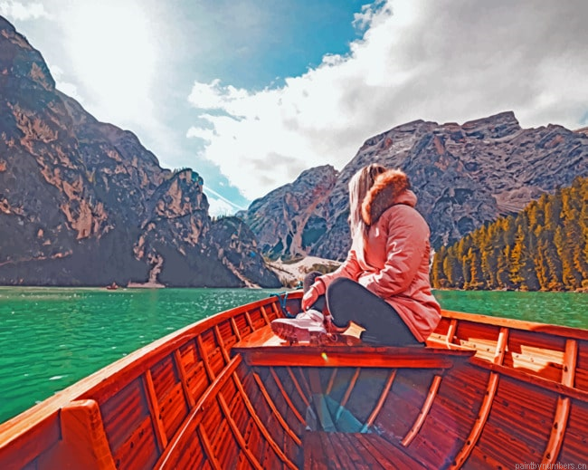 Woman Sitting On Boat Painting By Numberss.png