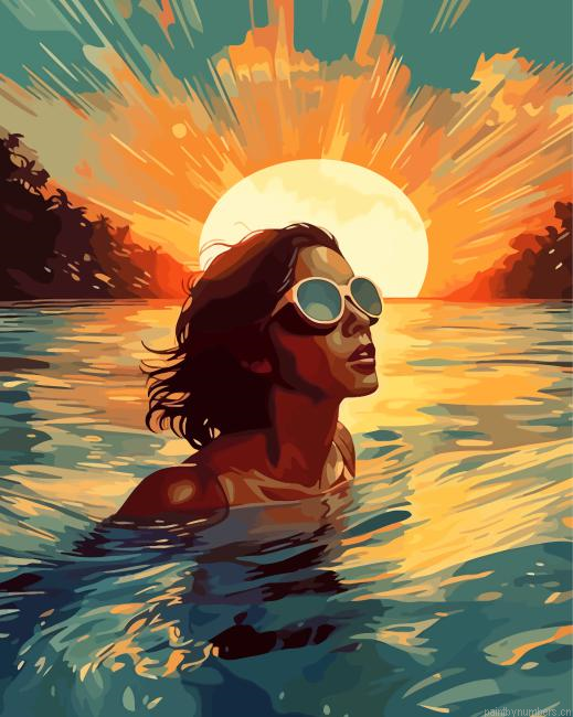 Woman Swimming Painting By Numberss.png