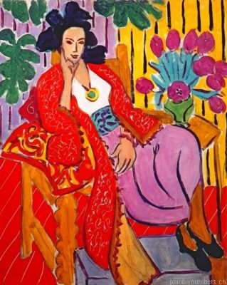 Woman Wearing Red Painting By Numbers.png