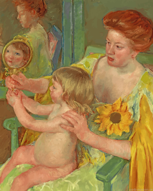 Woman With A Sunflower Painting By Numbers.png