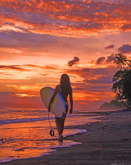 Woman With A Surf Board Painting By Numberss.png
