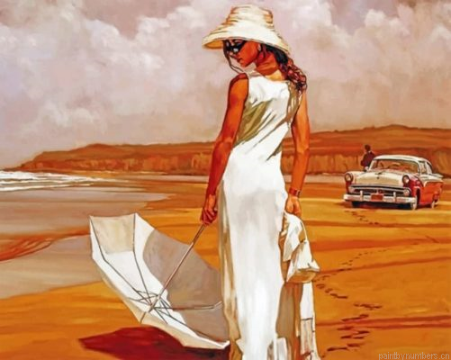 Woman With A White Dress Painting By Numbers.png