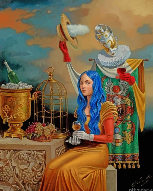 Woman With Blue Hair Painting By Numbers.png