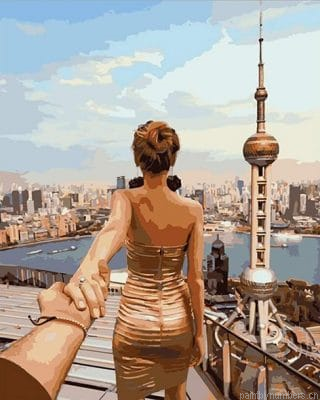 Woman In Golden Dress Painting By Numbers.png