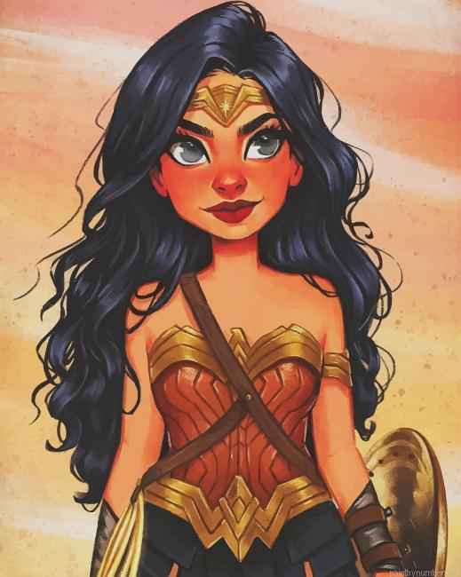 Wonder Women Animation Painting By Numbers.png