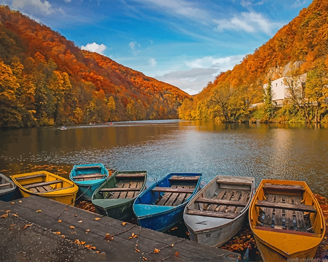 Wooden Boats Lakeside New Painting By Numberss.png