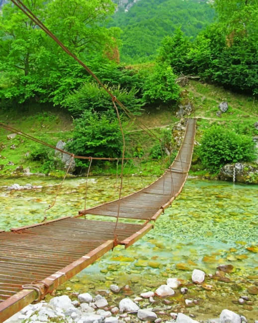 Wooden Bridge Valbone Landscapes Painting By Numberss.png