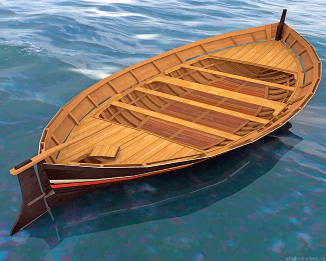 Wooden Row Boat Painting By Numberss.png