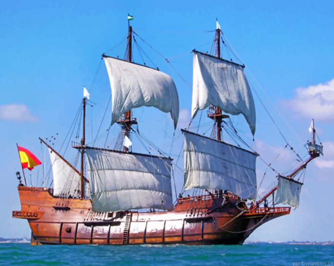 Wooden Tall Ship Painting By Numbers.png