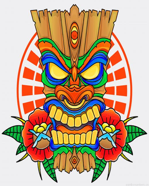 Wooden Tiki Mask Painting By Numberss.png