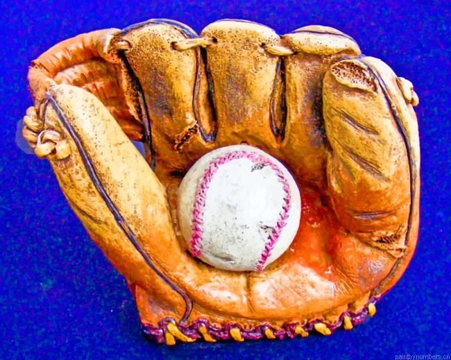 Worn Out Baseball Glove And Ball Painting By Numberss.png
