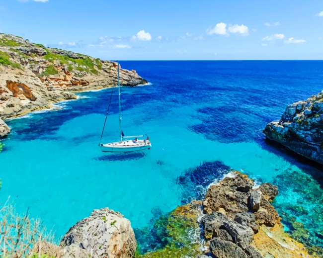 Yacht In Mediterranean Sea Painting By Numbers.png