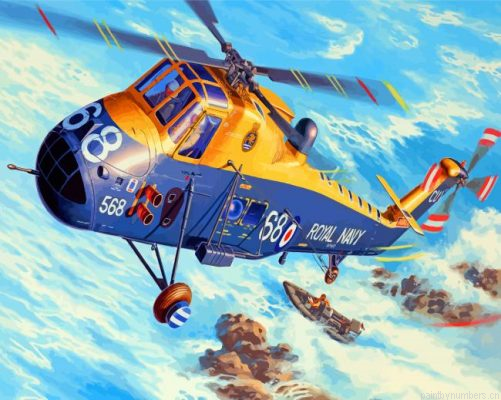 Yellow And Grey Helicopter Painting By Numbers.png