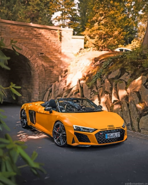 Yellow Audi Cars Painting By Numberss.png