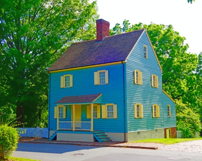 Yellow Blue House Buildings Painting By Numberss.png