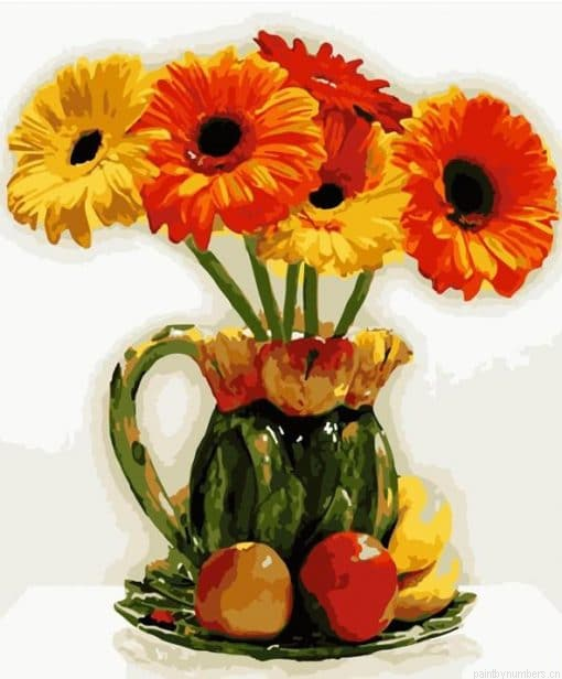 Yellow Daisy Flower Fruit Flowers Painting By Numberss.png