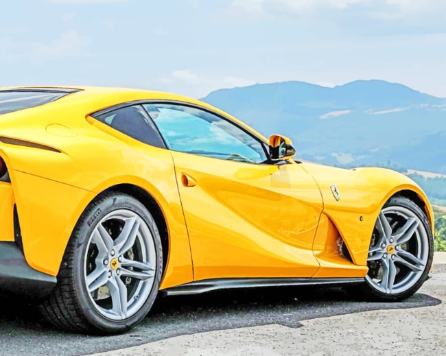 Yellow Ferrari 812 Cars Painting By Numberss.png