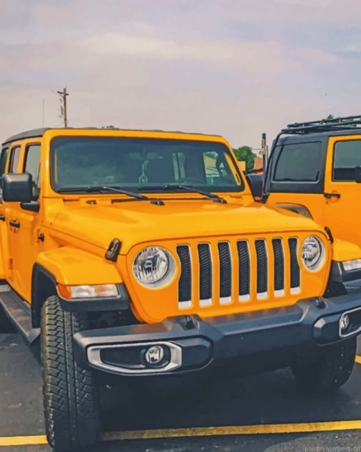 Yellow Jeep Patriot Cars Painting By Numberss.png