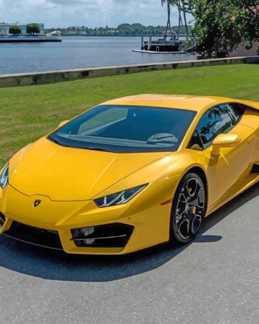 Yellow Lamborghini Aventador Cars Painting By Numberss.png