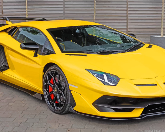Yellow Lamborghini Cars Painting By Numberss.png