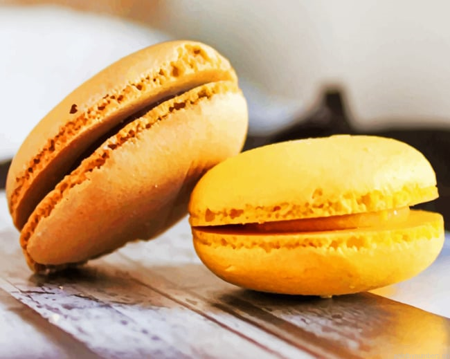 Yellow Macarons Dessert Cakes Food Painting By Numberss.png