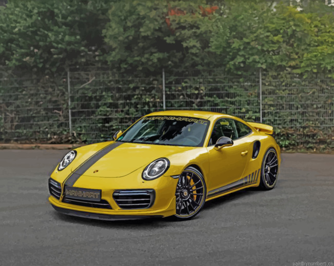 Yellow Porsche 911 Turbo Cars Painting By Numberss.png