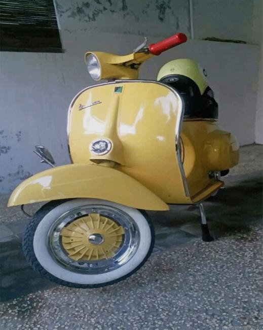 Yellow Scooter Vespa Painting By Numberss.png