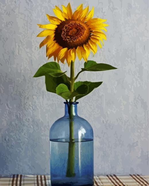 Yellow Sunflower Vase Painting By Numbers.png