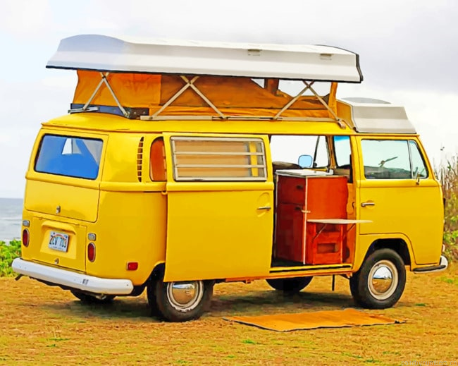 Yellow Travel Van Cars Painting By Numberss.png