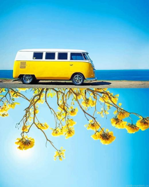 Yellow Vw Sunflowers Shadow Painting By Numberss.png