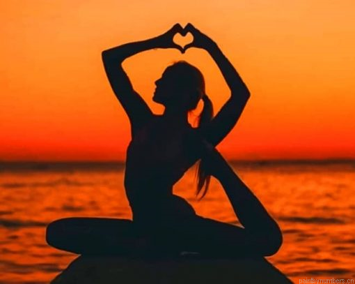 Yoga Girl Silhouette Painting By Numbers.png