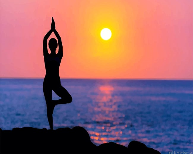 Yoga Sunset Silhouette Painting By Numberss.png