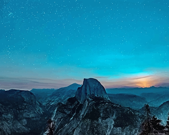 Yosemite Valley Night View Landscapes Painting By Numberss.png