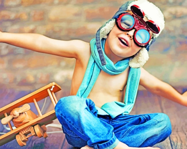 Young Pilot Kid Painting By Numberss.png