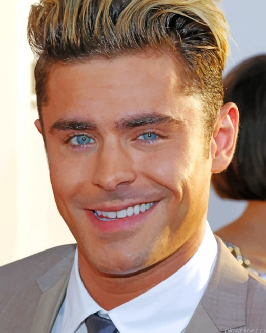 Zac Efron Portrait Actors Painting By Numberss.png