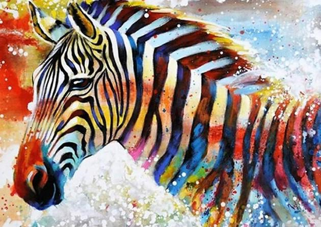 Zebra Art Animals Painting By Numberss.png