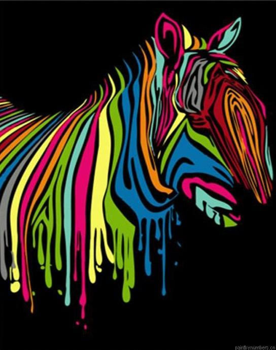 Zebra Artwork Colorful Painting By Numbers.png