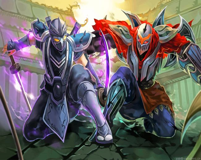 Zed And Shen League Of Legends Painting By Numbers.png