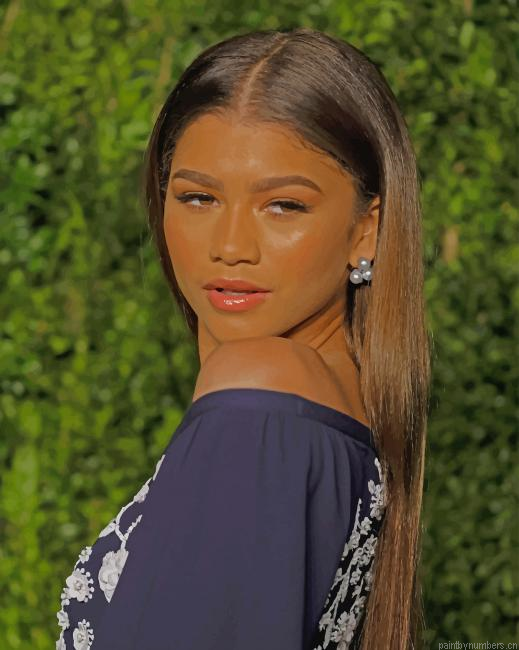 Zendaya Flat Hair Painting By Numberss.png