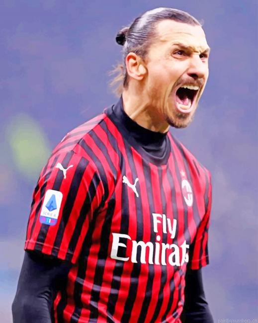 Zlatan Ibrahimovic In Ac Milan Soccer Painting By Numberss.png
